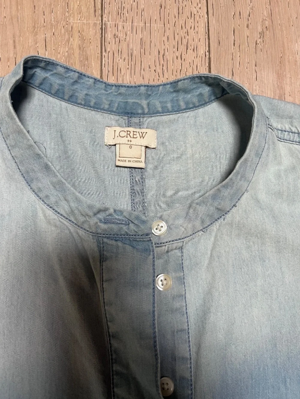 J. Crew Blue Denim Chambray Cotton Sleeveless Blouse Tunic  Women’s Size 0